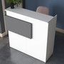 Hanah Home MA102 - 2929 Mesa de Recepción, Blanco y Mármol, 110 cm Ancho x 110 cm Alto x 40 cm Fondo